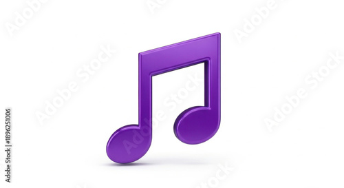 Purple Musical Note Icon 3d Sentinel on White Background