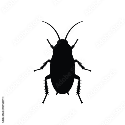 Cockroach silhouette vector flat illustration design.
