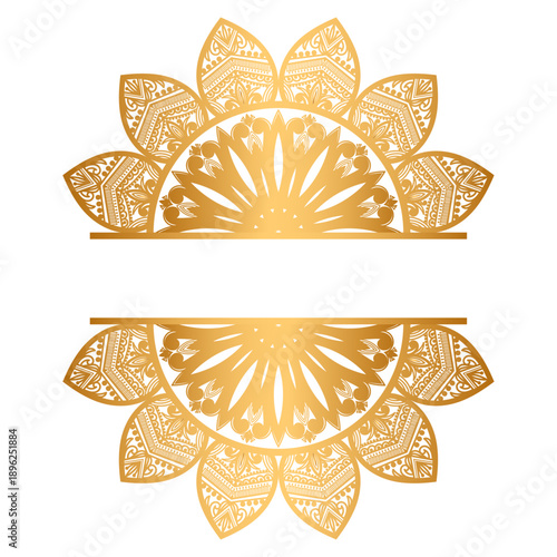 Vintage Mandala Curved Decoration Islamic Twibbon Border