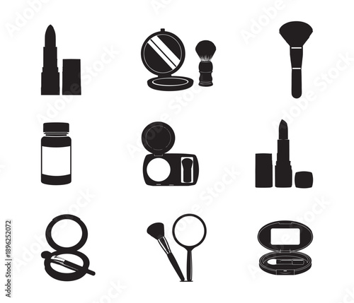 Essential makeup tools Vector