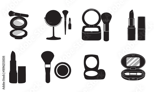 Essential makeup tools and products Vector