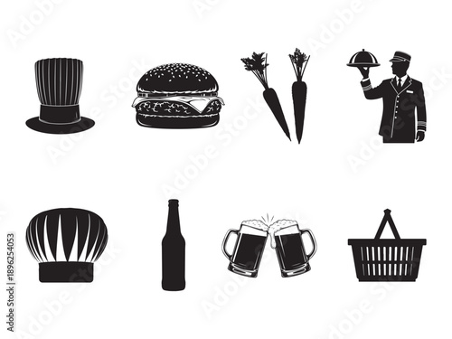 Kitchen essentials and dining items Vector