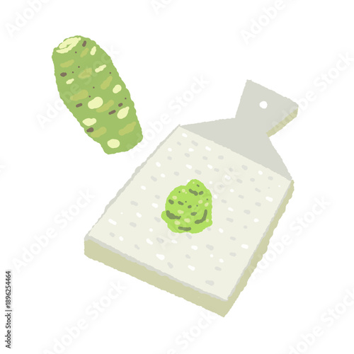 Grated Wasabi on Shark Skin Grater