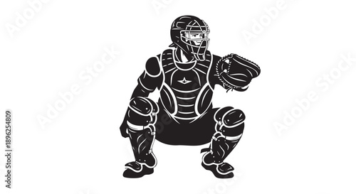 American football catcher in full protective gear ready to play
