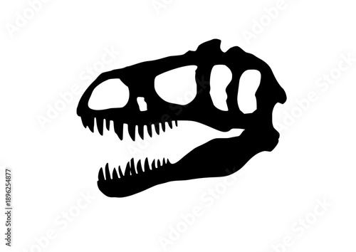 black Allosaurus  skull silhouette 