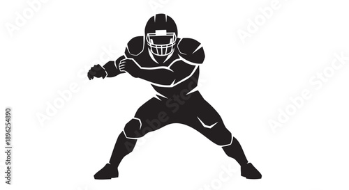American football player in dynamic running pose isolated on transparent background