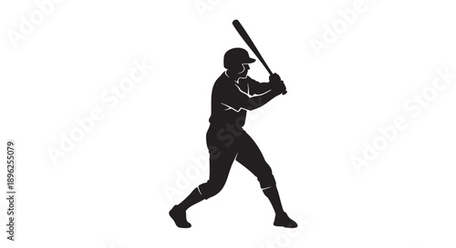 Baseball player swinging bat during game isolated on transparent background