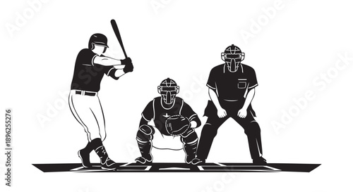 Baseball players in action during game isolated on transparent background