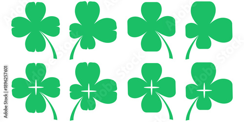 Clover leaf illustration in flat style. Clover leaf vector design symbolizes trust, hope, love, and good luck.	