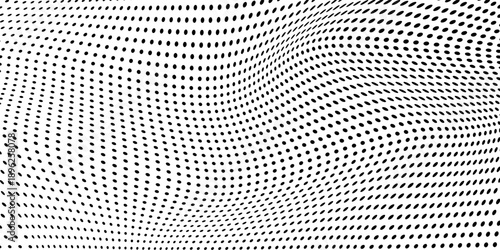 Wallpaper Mural Simple beautiful black and white shadow halftones retro pop art funky urban colorful comic book. Dotted halftone gradient texture. Vanishing polka dot background abstract modern art Torontodigital.ca