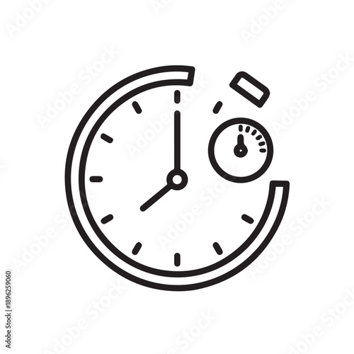 This icon represents dynamic time, speed, and efficiency. Perfect for projects involving deadlines, productivity, and performance metrics.