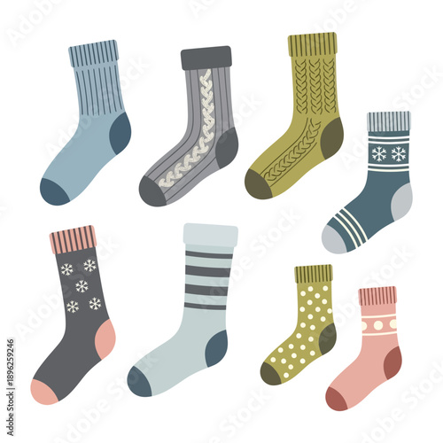 Cozy Winter Socks Collection: Assorted Patterns and Colors