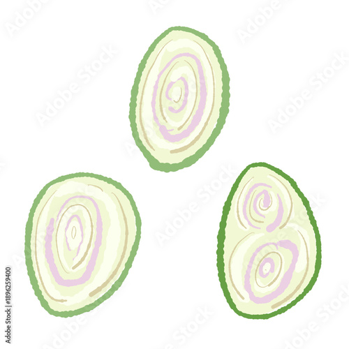 Sliced Lemongrass Cross Sections