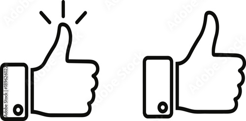 Hand Gestures Two Thumbs Up Icons Representing Approval, Agreement, and Positive Feedback
