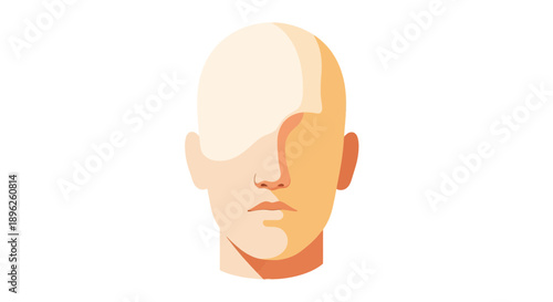 Minimal Human Face Flat Portrait Illustration