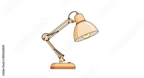 Adjustable Desk Lamp Flat Illustration