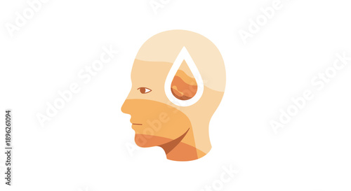 Human Head With Heat Stress Concept