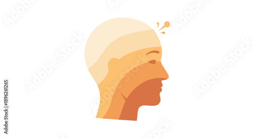 Human Head Side View Stress Illustration