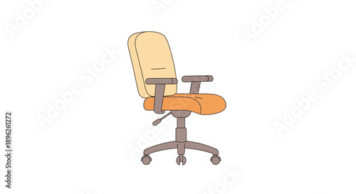Office Chair Flat Illustration