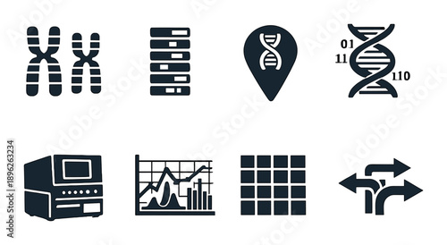 Dna sequencing symbols: genetic analysis and data interpretation