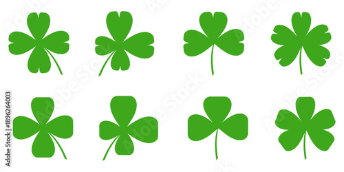 Clover leaf illustration in flat style. Clover leaf vector design symbolizes trust, hope, love, and good luck.	