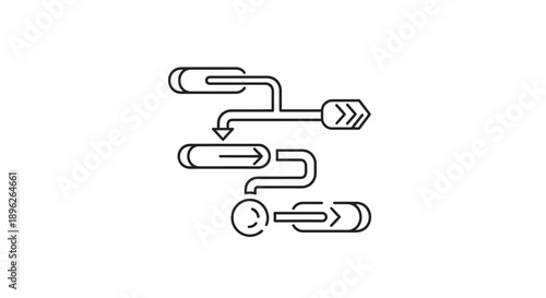 Simple black line illustration of linked paperclips forming a chain.