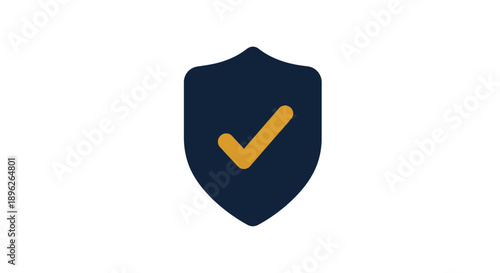 Blue shield icon with yellow checkmark symbolizing security and approval.