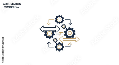 Automation workflow process gears and cogs illustration.