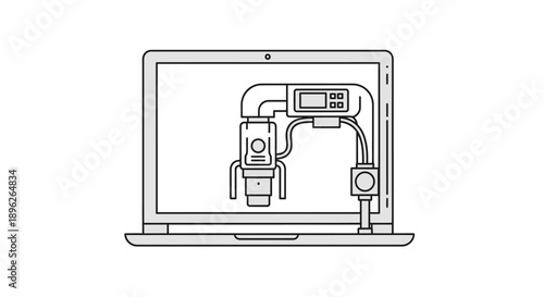 Simple line drawing of a laptop with internal components visible.