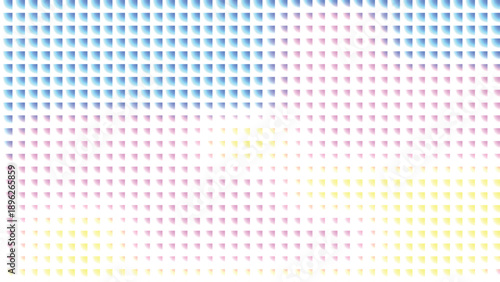 Gradient quarter circles in rows and columns light blue pink yellow abstract background pattern geometric