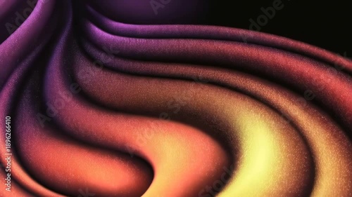 Dynamic blend of shimmering purple and orange fabric folds, a captivating abstract design