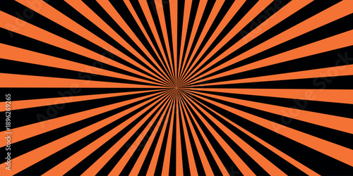 Dynamic radial stripes design with bold orange and black contrast for modern visual appeal Vector, illustration