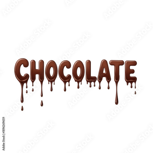 Delicious chocolate with drips and drops on white background isolated on transparent background