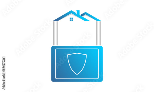 House padlock icon design vector