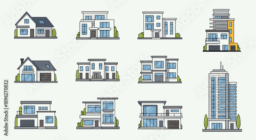 Modern and modern homes and buildings