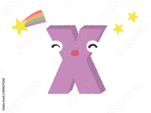 プリント用　手書きアルファベット　X