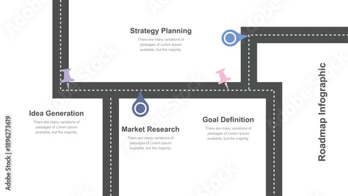 Business strategy roadmap infographic template project phases flow