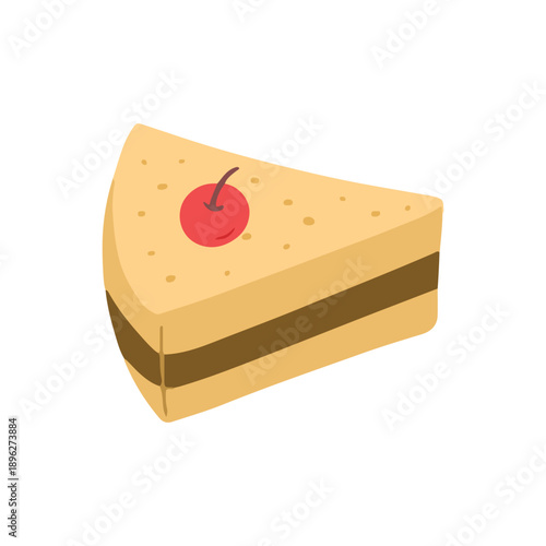Delicious Slice of Cake with Cherry
