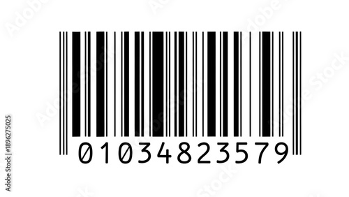 Barcode with unique product code isolated on transparent background