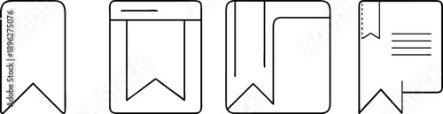 Four different bookmark designs with unique features and notches