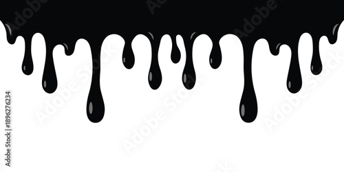 Dripping splatter and dribble brush strokes with stain and leak, one line Art icon drawing vector. Dripping Paint and Liquid Flow. Ink, Chocolate, Oil, and Molten Drops. Paint flows. Current paint