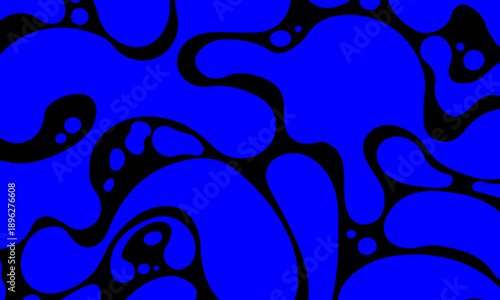 Abstract black and blue liquid organic blob pattern background. soft texture.