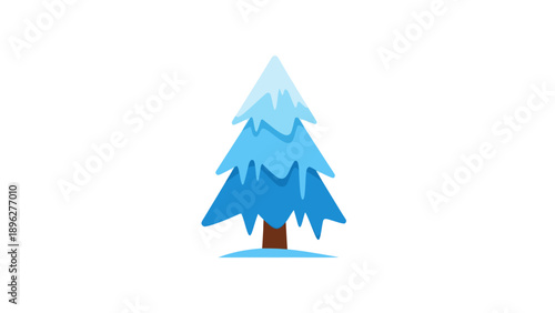 Stylized Snow-Covered Pine Tree Icon