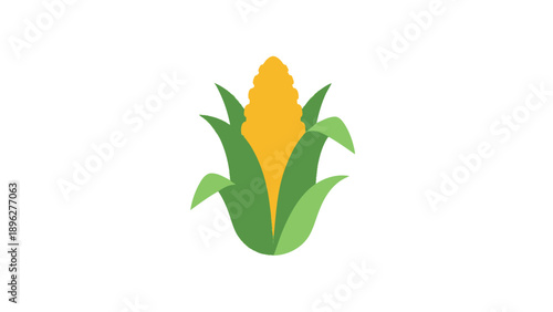 Simple Corn on the Cob Vector Illustration