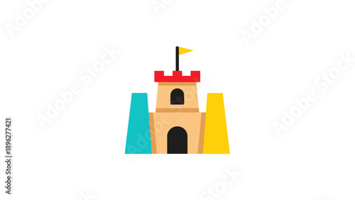 Colorful Sandcastle Icon