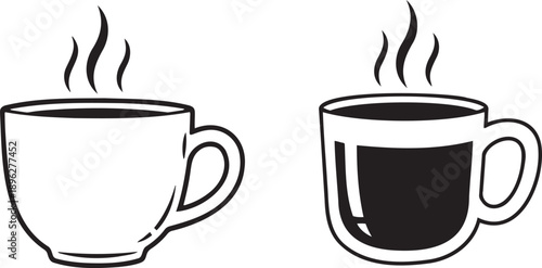 Two steaming mugs of coffee
