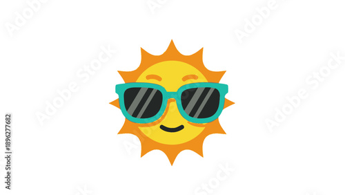 Smiling Sun Wearing Sunglasses, Summer Icon