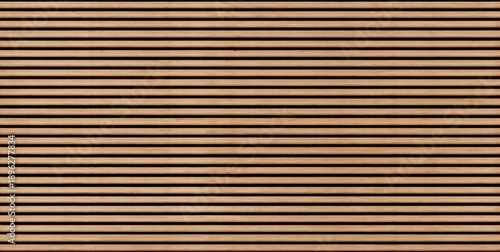 SEAMLESS wall panel pattern, slim horizontal slats in light wood with natural fluted texture, modern interior background for home & office, decorative accent wall or acoustic panel design.