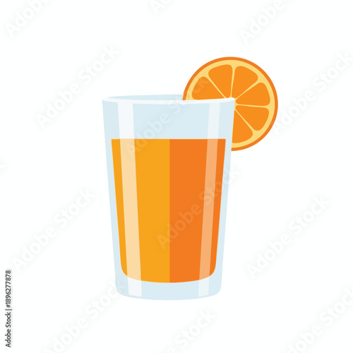 Glass of Orange Juice with Slice