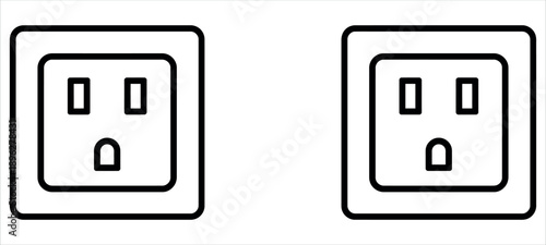 Simple black and white electrical outlet icons.